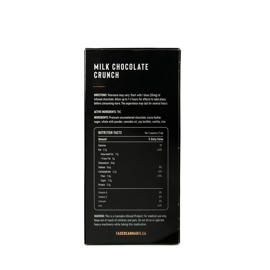 Buy Faded Cannabis Co. THC Milk Chocolate Crunch Bar Online Buy Faded Cannabis Co. THC Milk Chocolate Crunch Bar Online