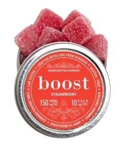 Buy Boost Edibles Strawberry Gummies 150mg THC Cubes Online