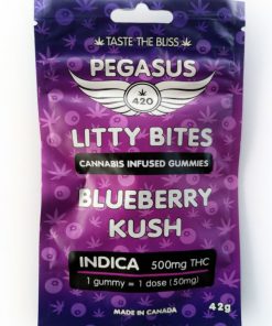 Buy BLUEBERRY KUSH Indica Pegasus Gummies – by Pegasus 420 Online