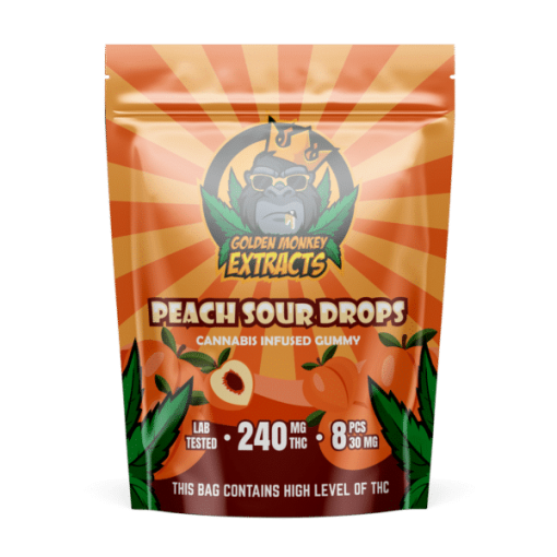 Buy Golden Monkey Extracts Peach Sour 240MG THC Online