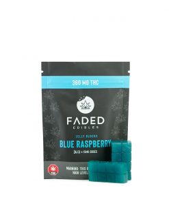Faded Cannabis Co. Blue Raspberry Jelly Blocks 360MG THC