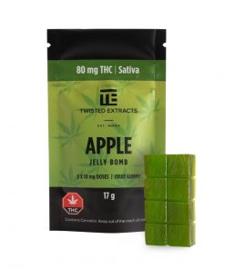Twisted Extracts – THC Sativa Apple Jelly Bomb (80mg)