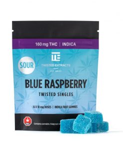 Twisted Extracts Sour Blue Raspberry Twisted Singles Indica (160mg THC)