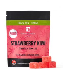 Twisted Extracts Sour Strawberry Kiwi Twisted Singles Sativa (160mg THC)
