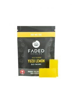 Faded Cannabis Co. Yuzu Lemon Jelly Blocks 360MG THC
